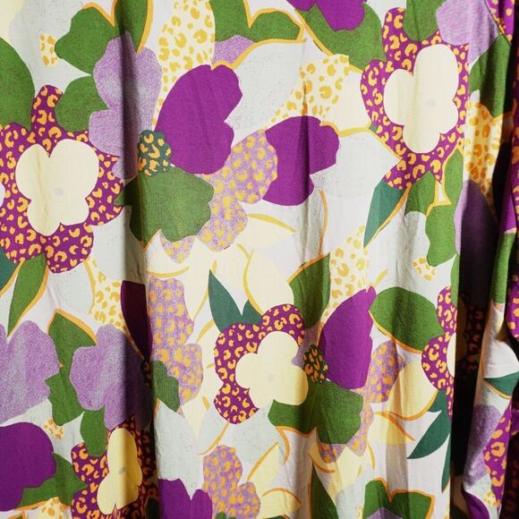 LOGO by LORI GOLDSTEIN 5XL Purple Floral Tunic Top Shirt Blouse‎ Groovy Bright - Picture 3 of 7